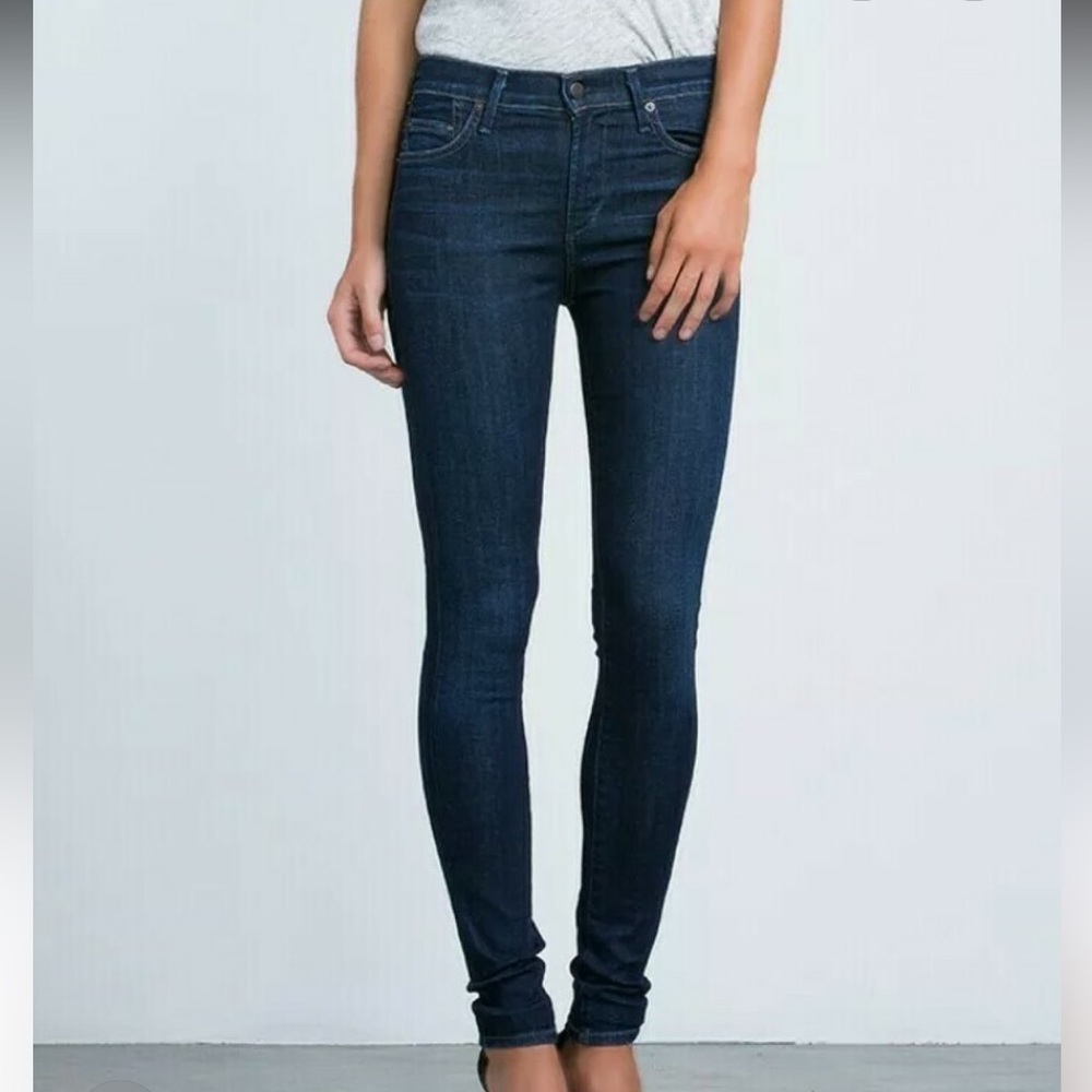 Citizens Of Humanity High Rise Rocket Blue Denim Skinny Jeans